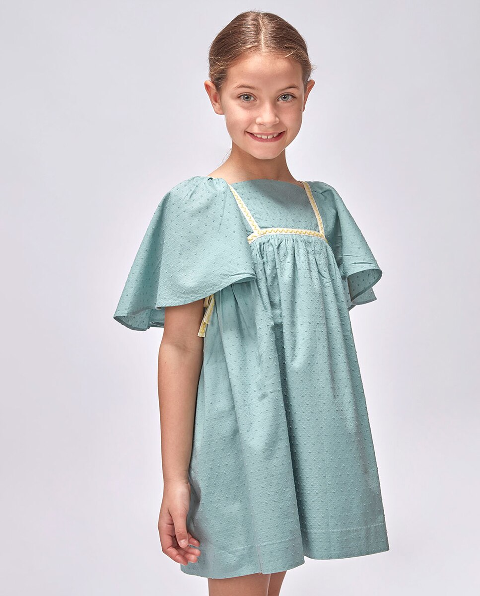 Vestido com Detalhes Flúor Gocco Verde-claro-1