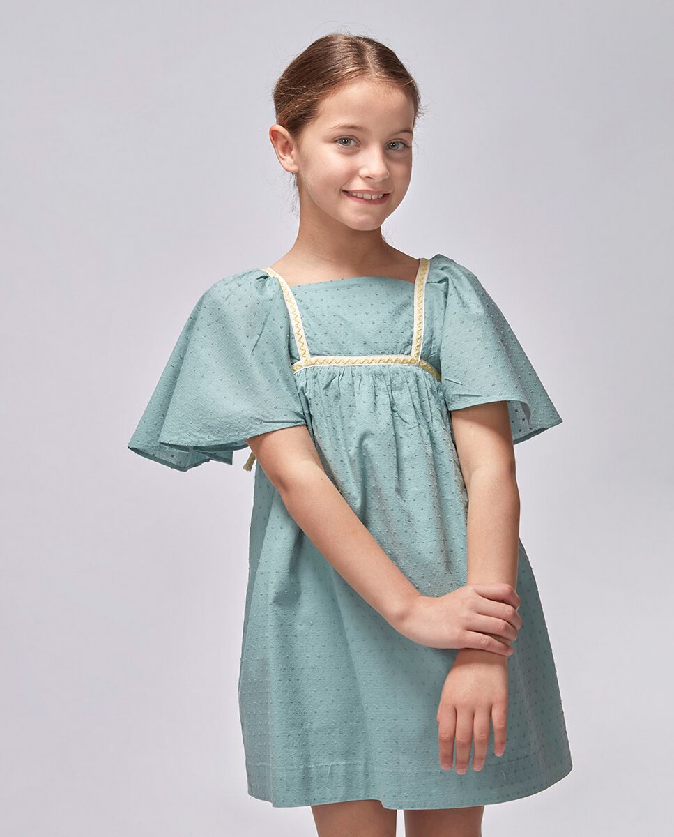 Vestido com Detalhes Flúor Gocco Verde-claro-2