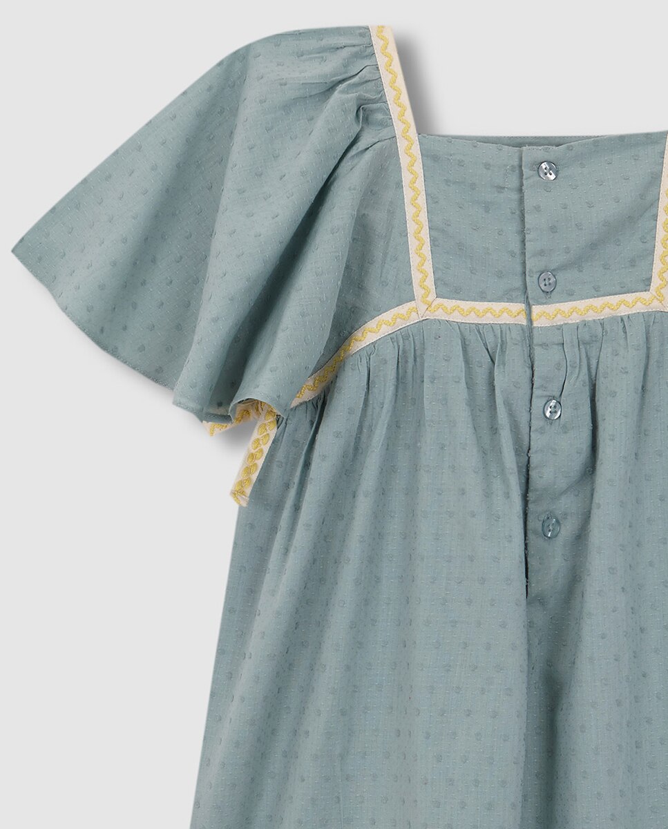 Vestido com Detalhes Flúor Gocco Verde-claro-6