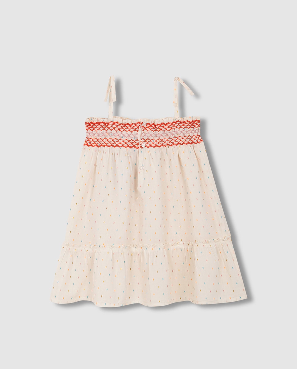 Vestido de alças com favos de mel Gocco Branco-4