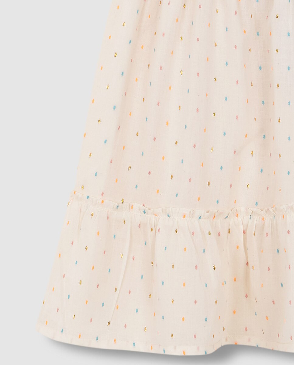 Vestido de alças com favos de mel Gocco Branco-6