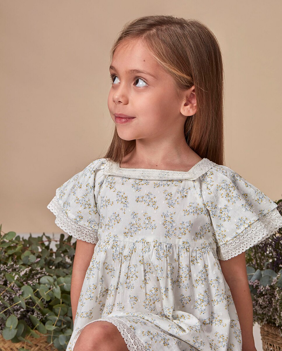 Vestido Estampado de Plumetti Branco-2