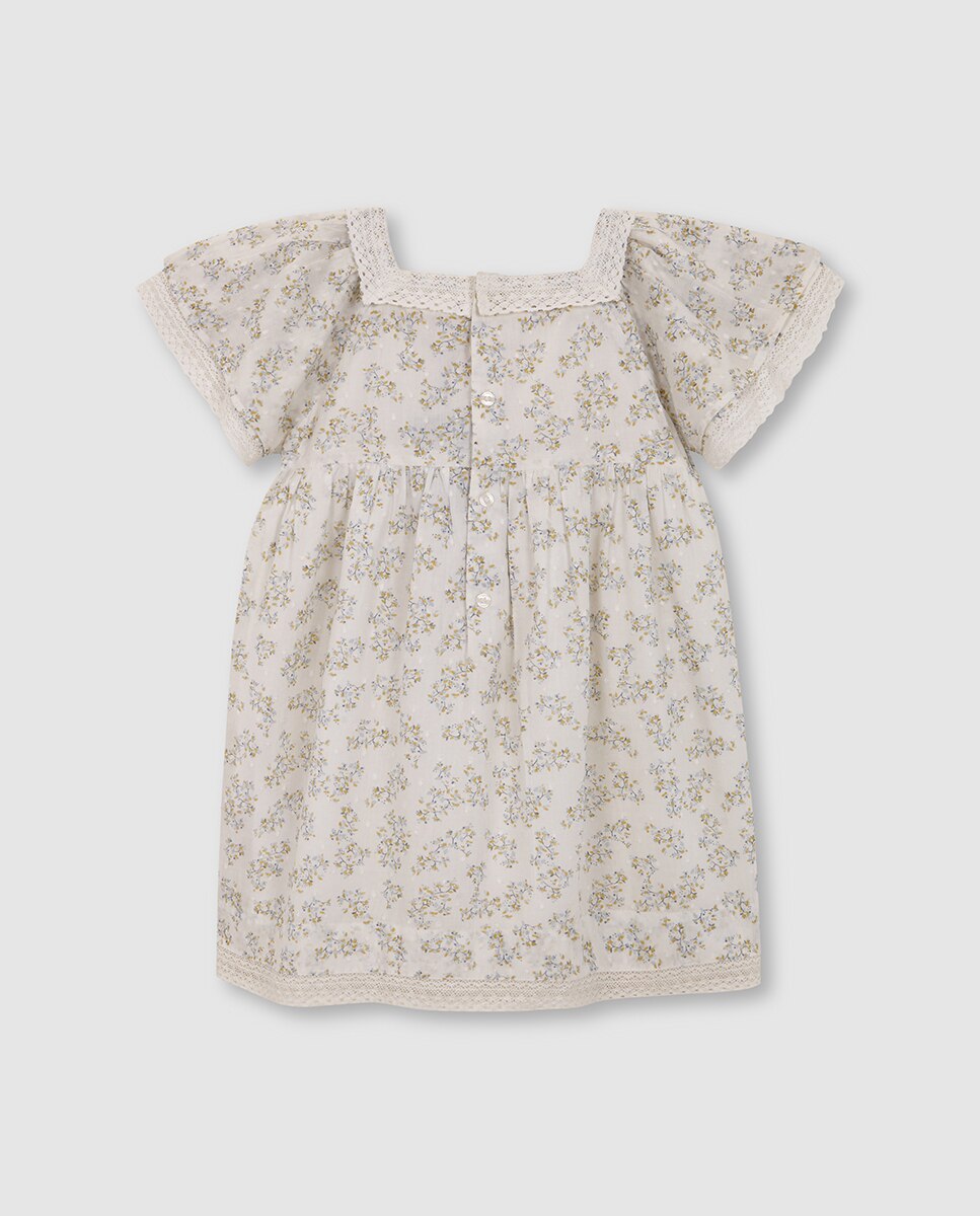Vestido Estampado de Plumetti Branco-4