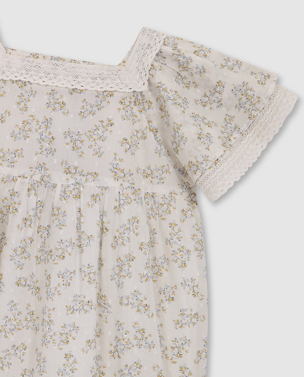Vestido Estampado de Plumetti Branco-5