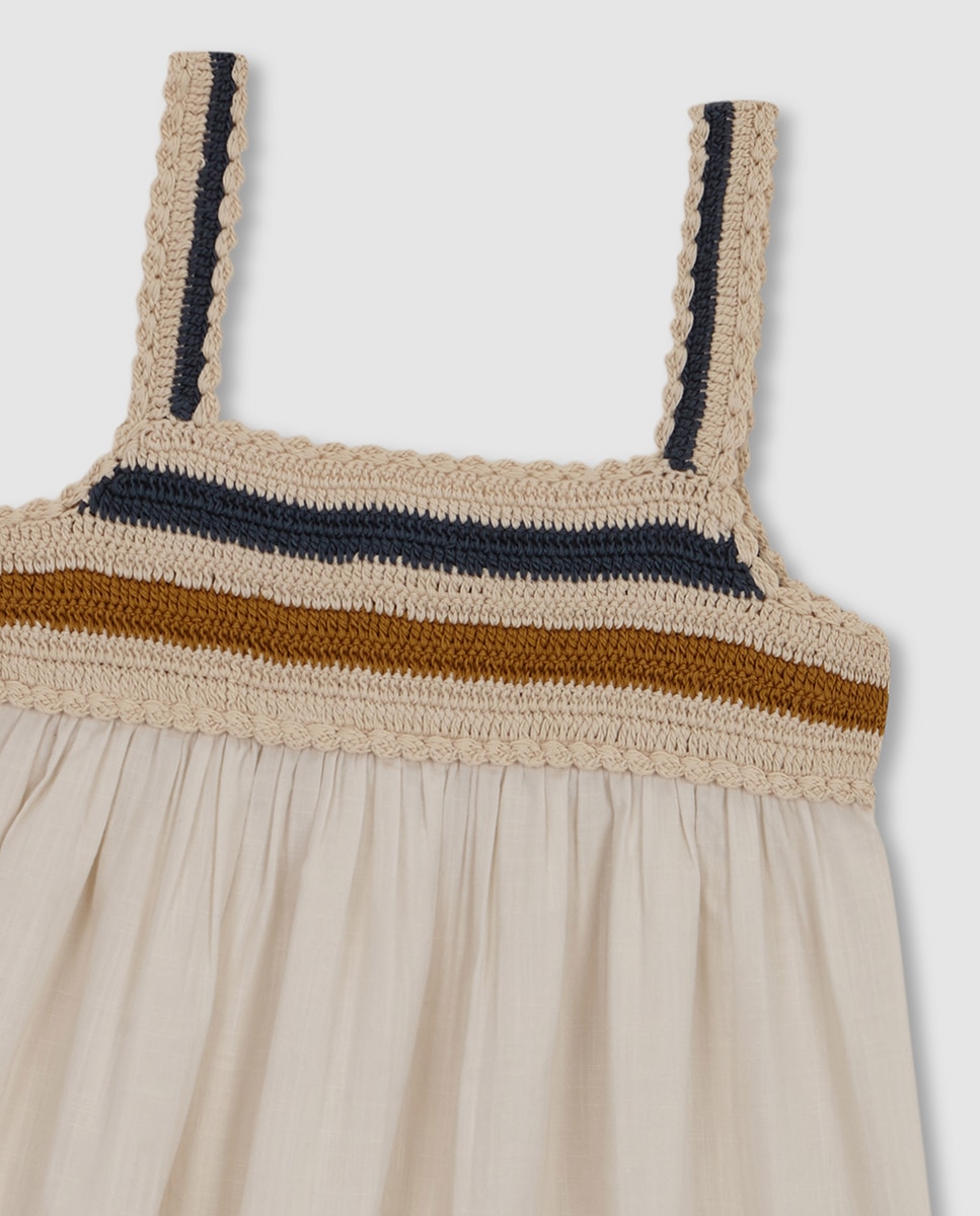 Vestido de Crochet e Popelina Gocco Pedra-5