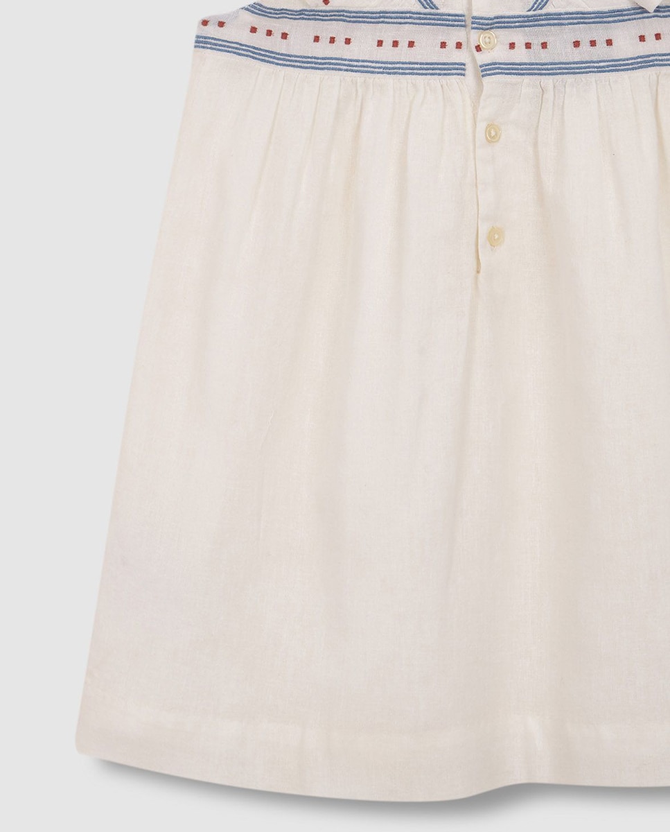 Vestido com Bordado em Contraste Gocco Branco-6