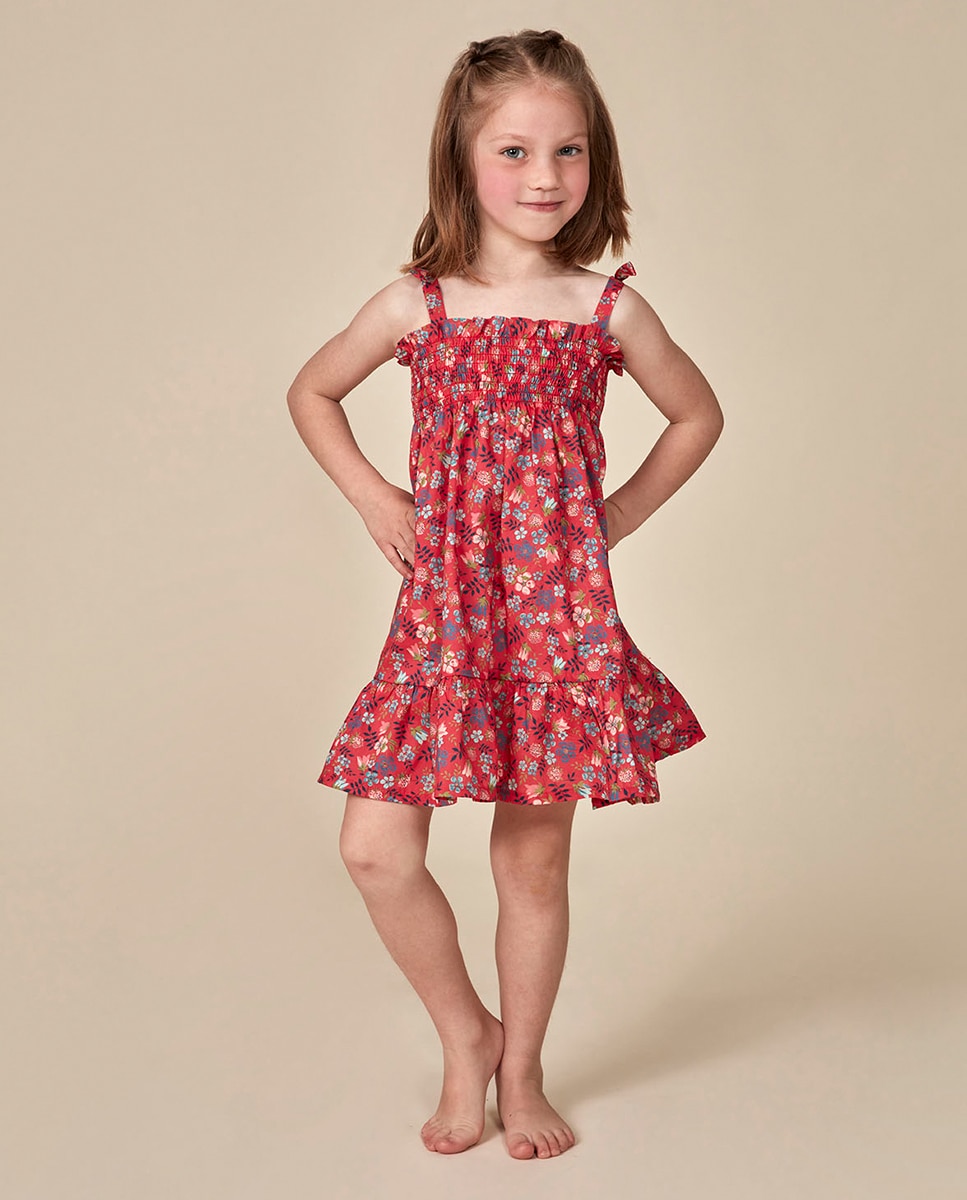 Vestido Estampado Liberty Banho Gocco Rosa-1