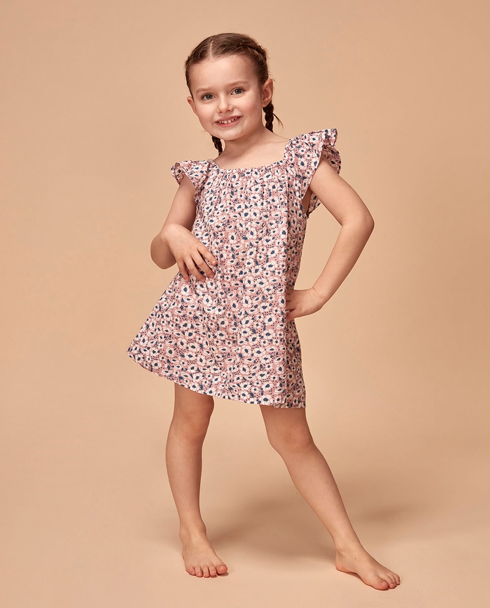 Vestido Praia Estampado Floral Gocco Rosa-1