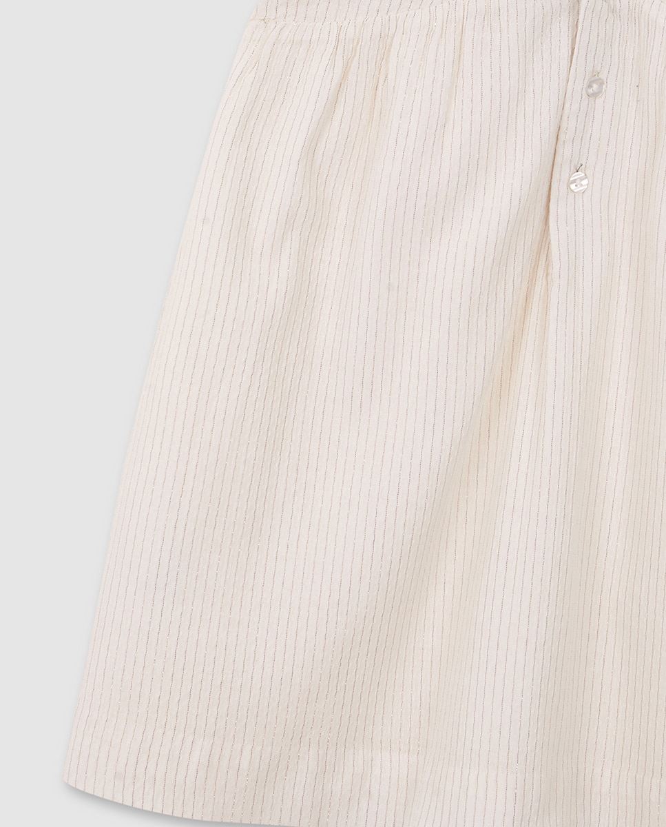 Vestido com Fios Metalizados Branco-6