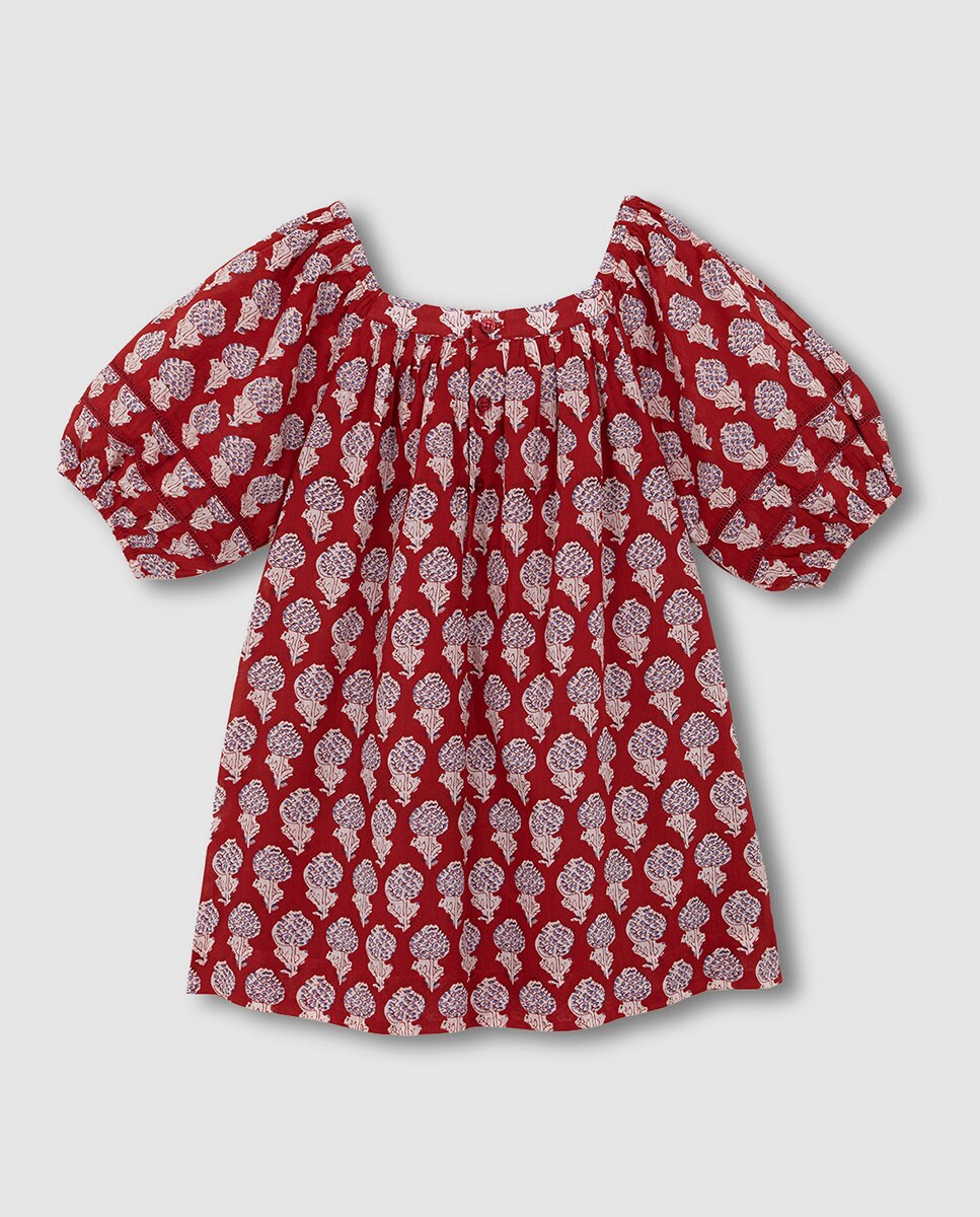 Vestido estampado Gocco Vermelho-2