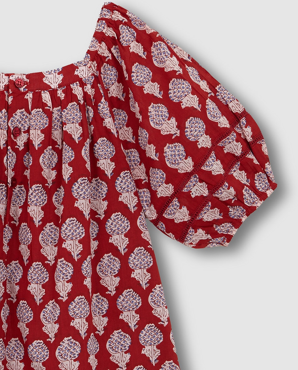 Vestido estampado Gocco Vermelho-3