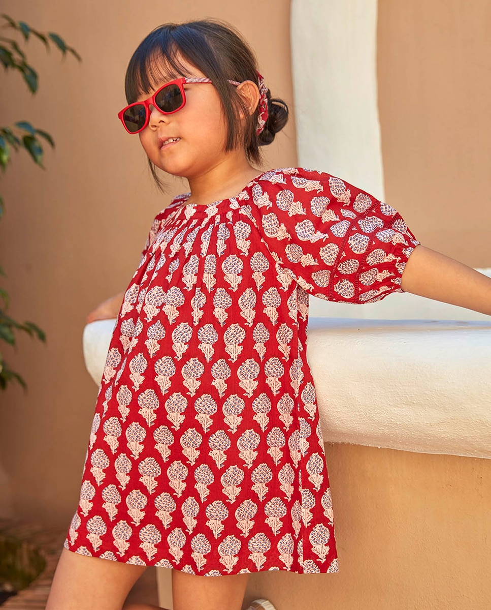 Vestido estampado Gocco Vermelho-5