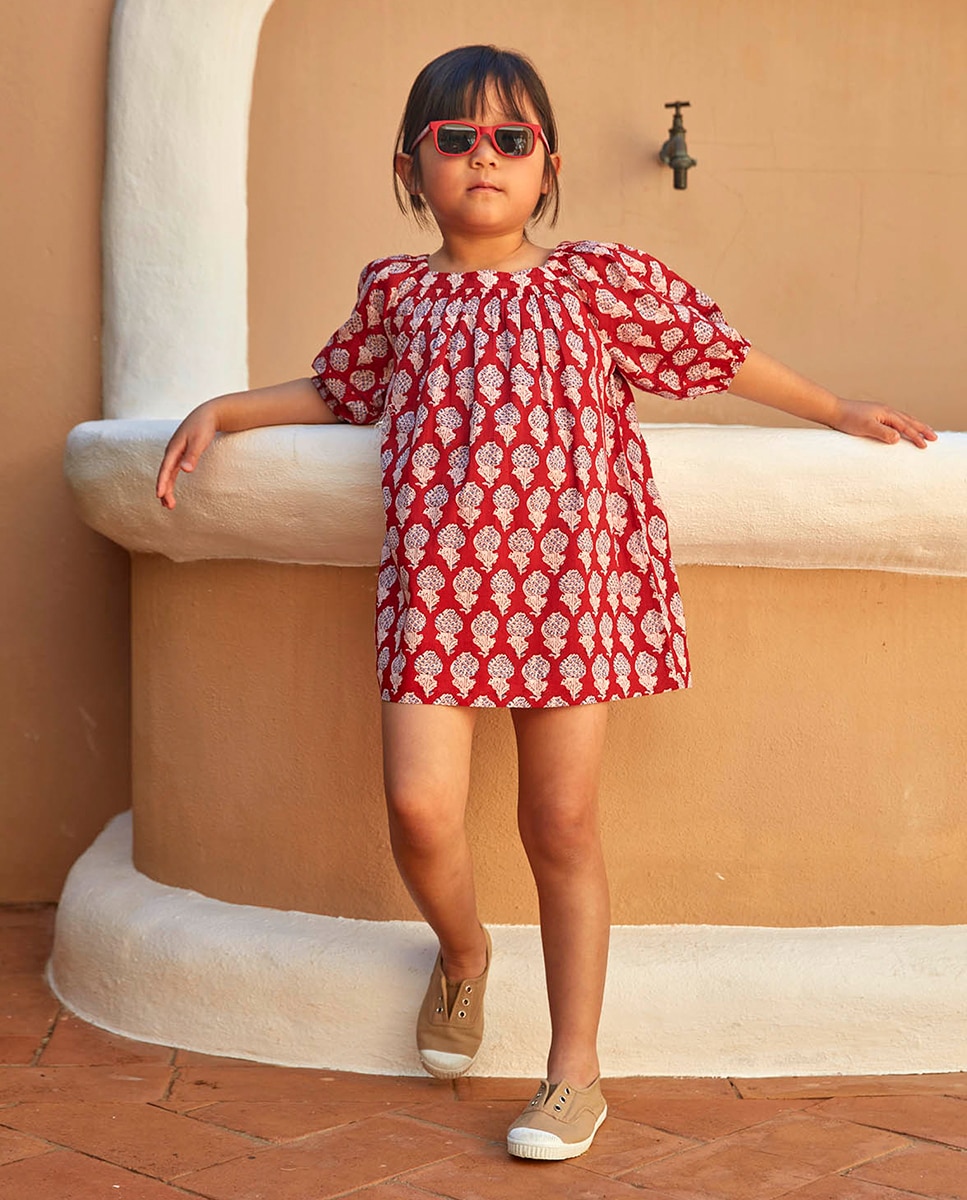 Vestido estampado Gocco Vermelho-6