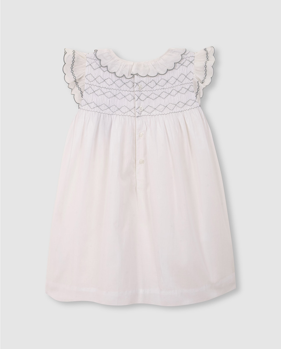 Vestido Smock e Bordados Gocco Branco-4
