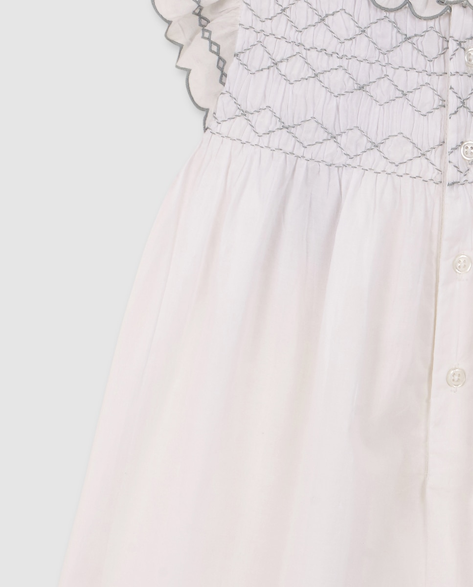 Vestido Smock e Bordados Gocco Branco-6