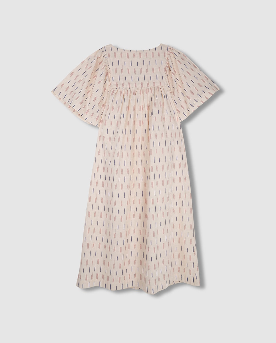 Vestido em Tecido Ikat Gocco Branco-2