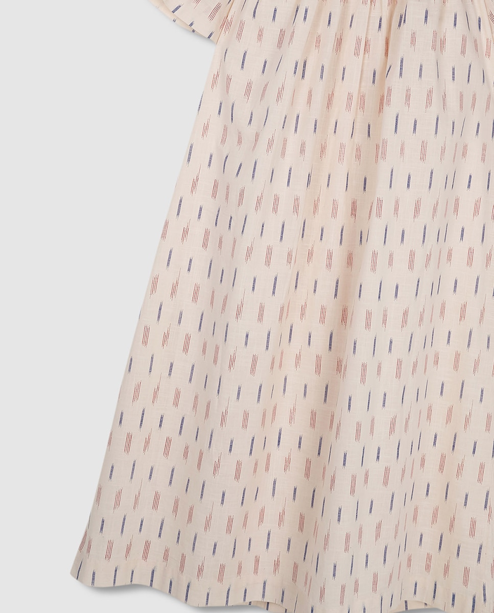 Vestido em Tecido Ikat Gocco Branco-4