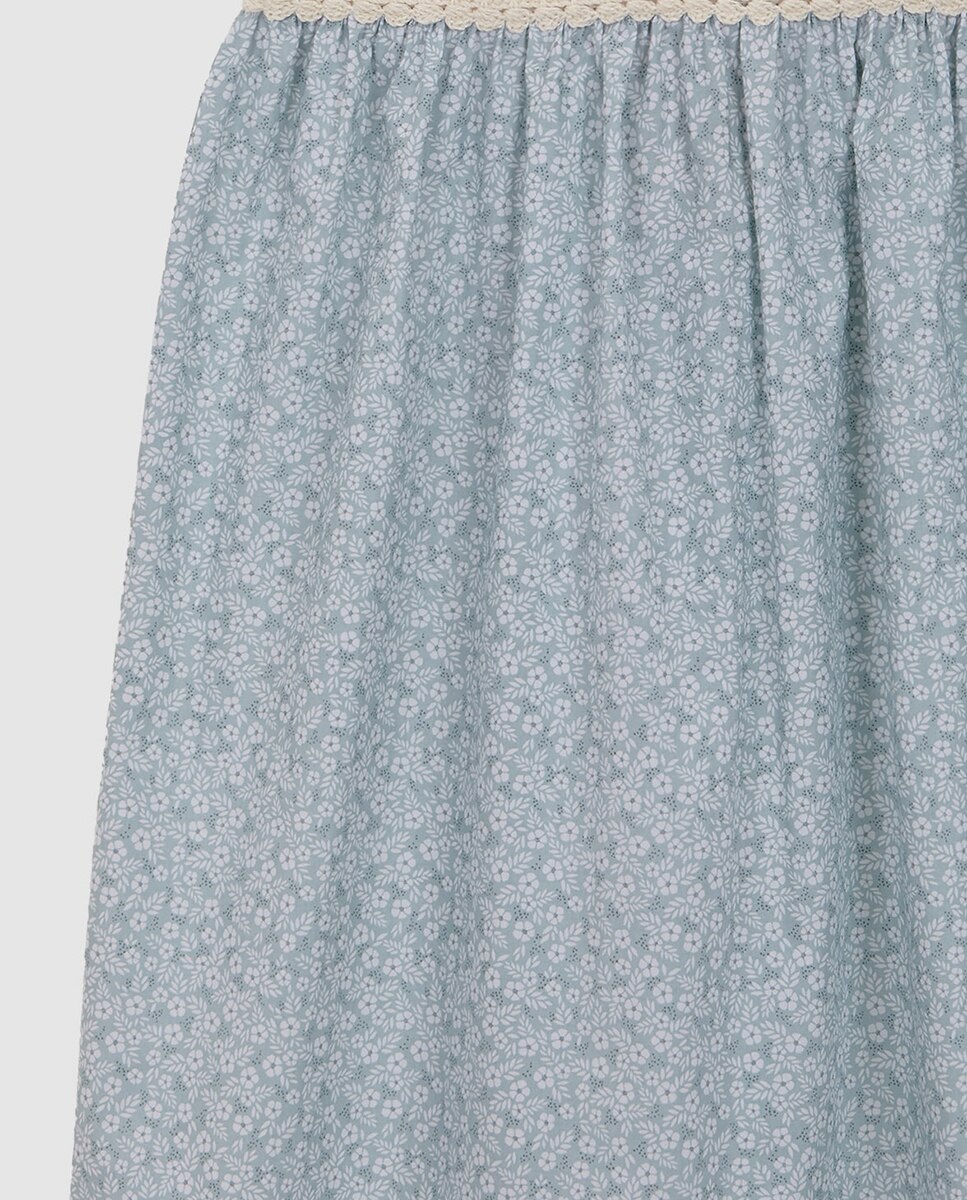 Camisa de Dormir Combinada de Malha Azul-claro-4