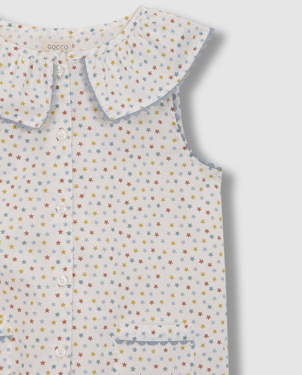 Pijama Curto com Estrelas - Multicolor Branco-2