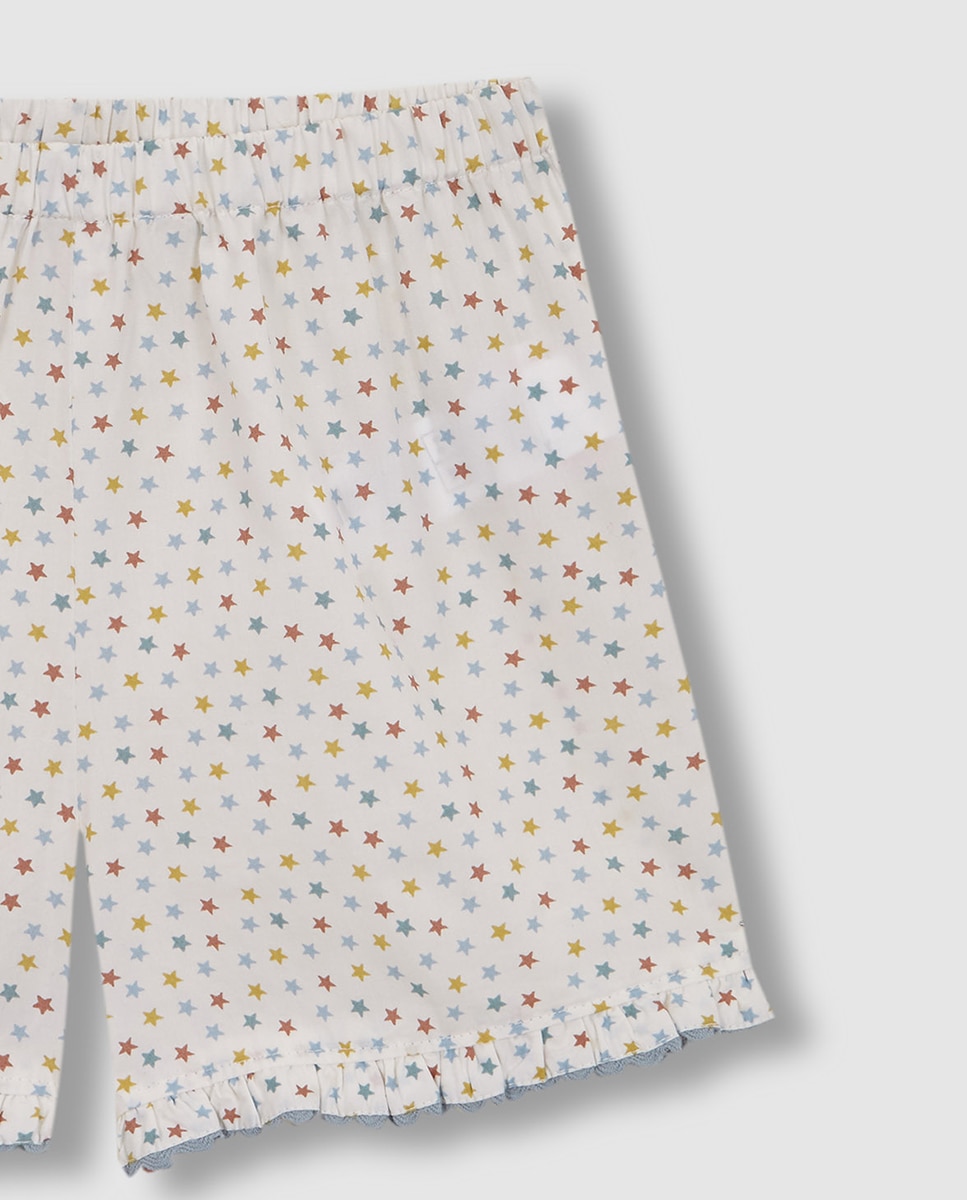 Pijama Curto com Estrelas - Multicolor Branco-3