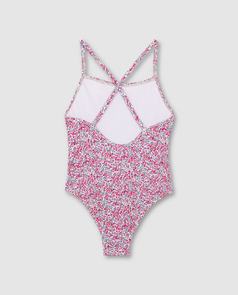 Fato de Banho com Estampado Liberty Rosa-2
