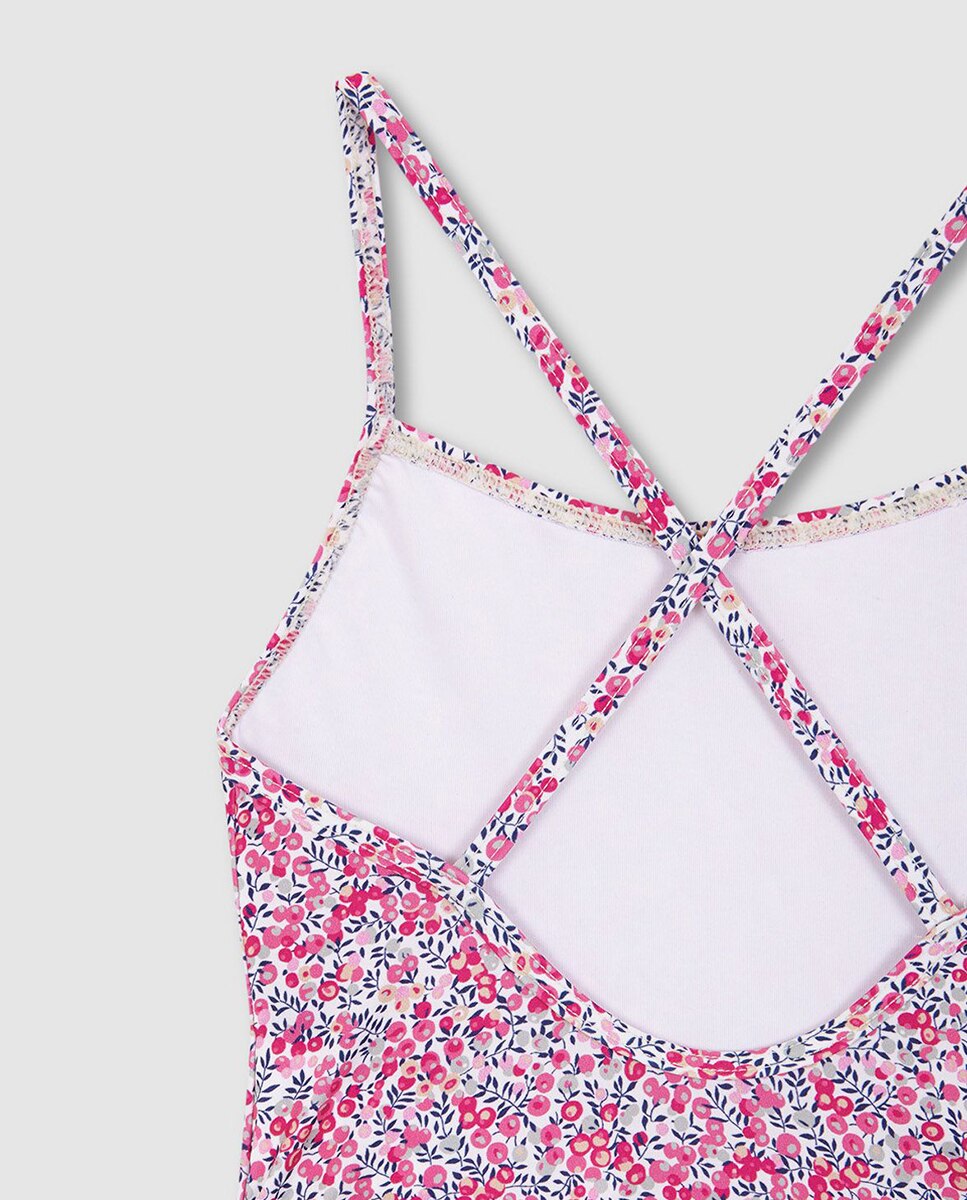 Fato de Banho com Estampado Liberty Rosa-4