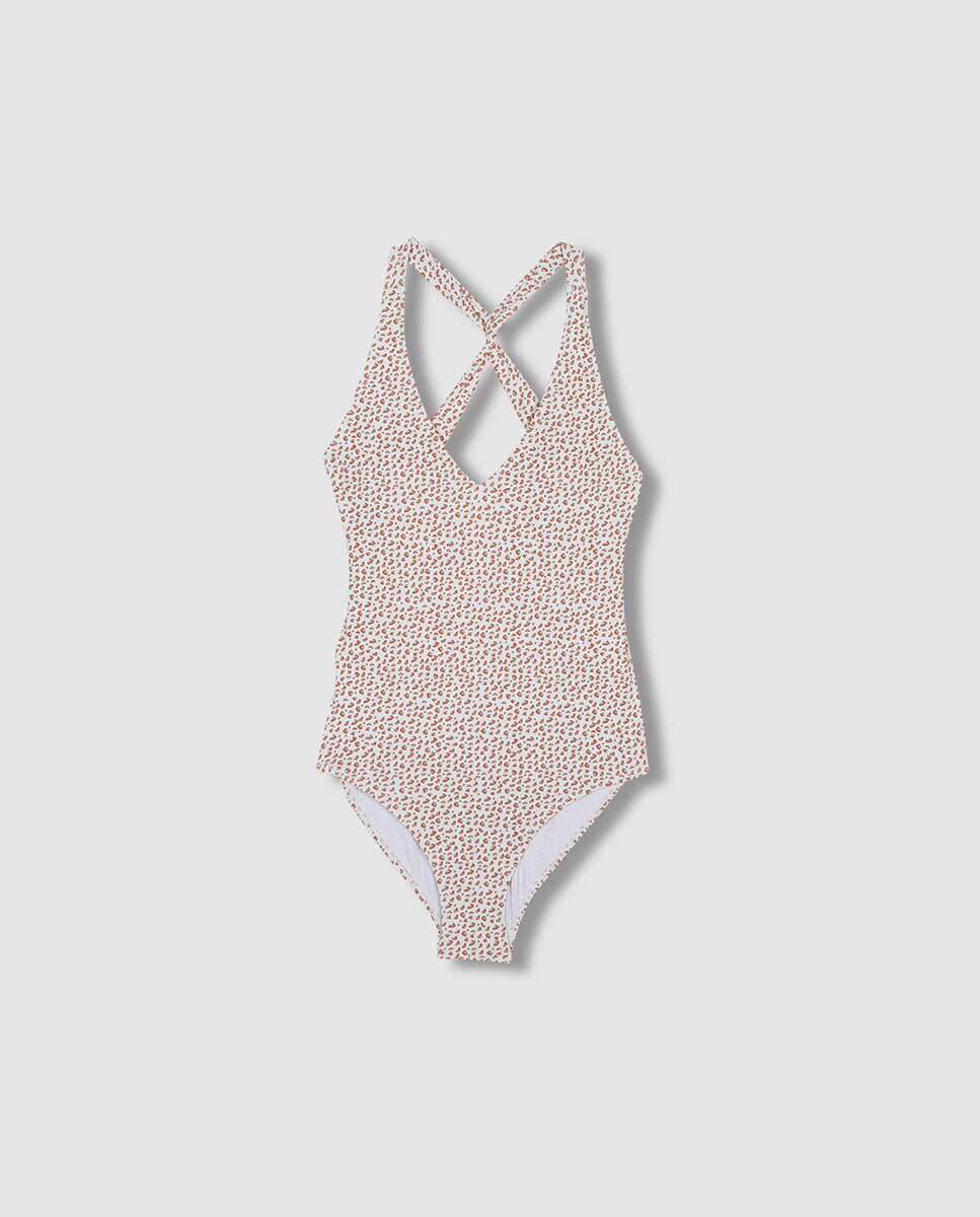 Fato de Banho com Animal Print Gocco Coral-1