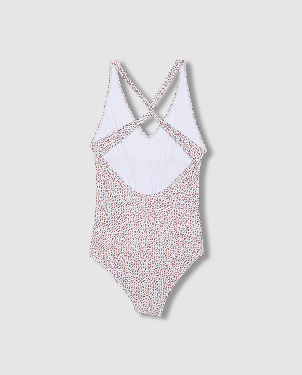 Fato de Banho com Animal Print Gocco Coral-2