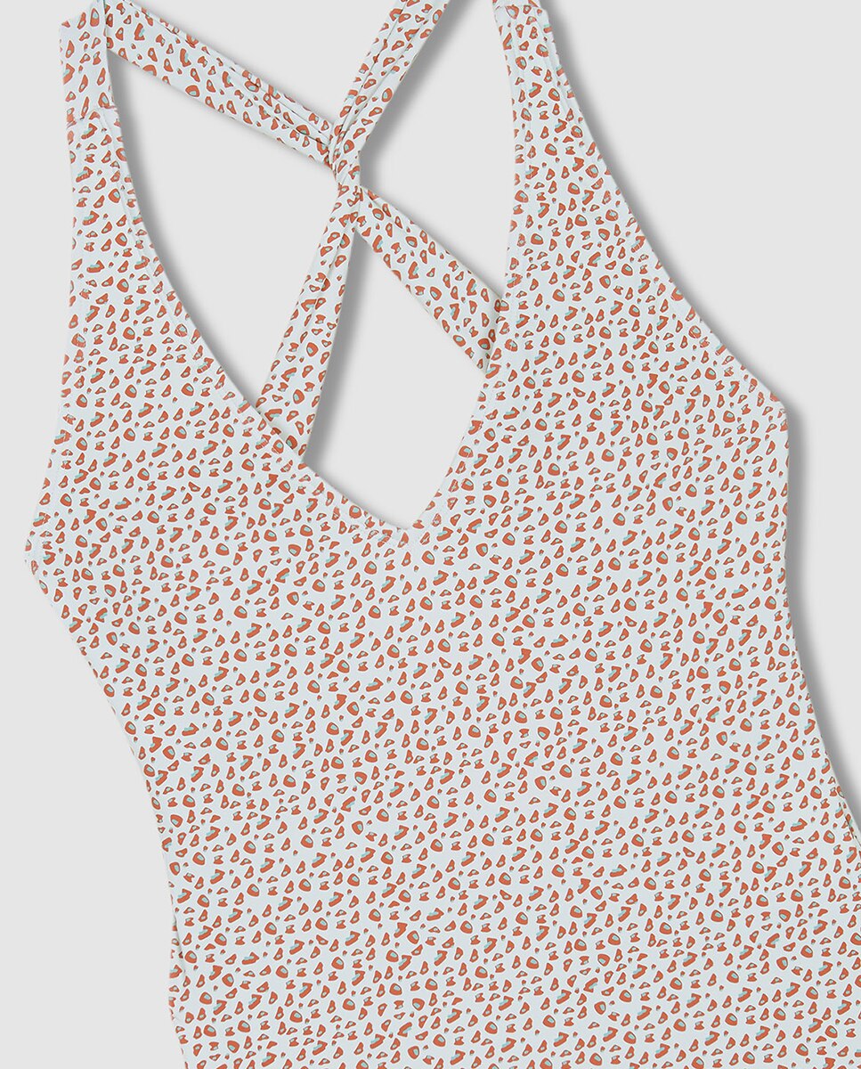 Fato de Banho com Animal Print Gocco Coral-3