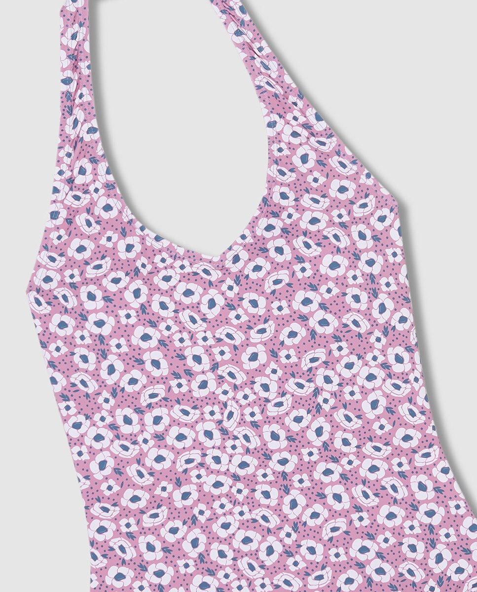 Traje de baño estampado flores - Gocco - Rosa Rosa-3
