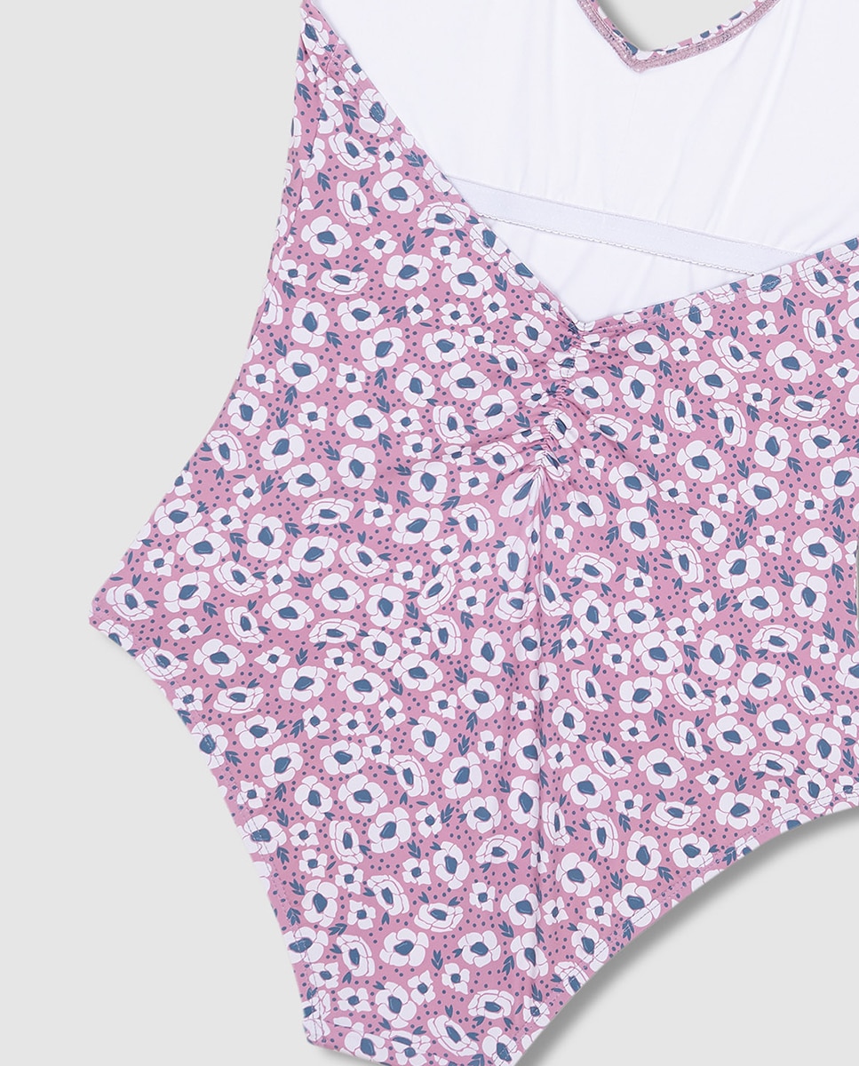 Traje de baño estampado flores - Gocco - Rosa Rosa-4
