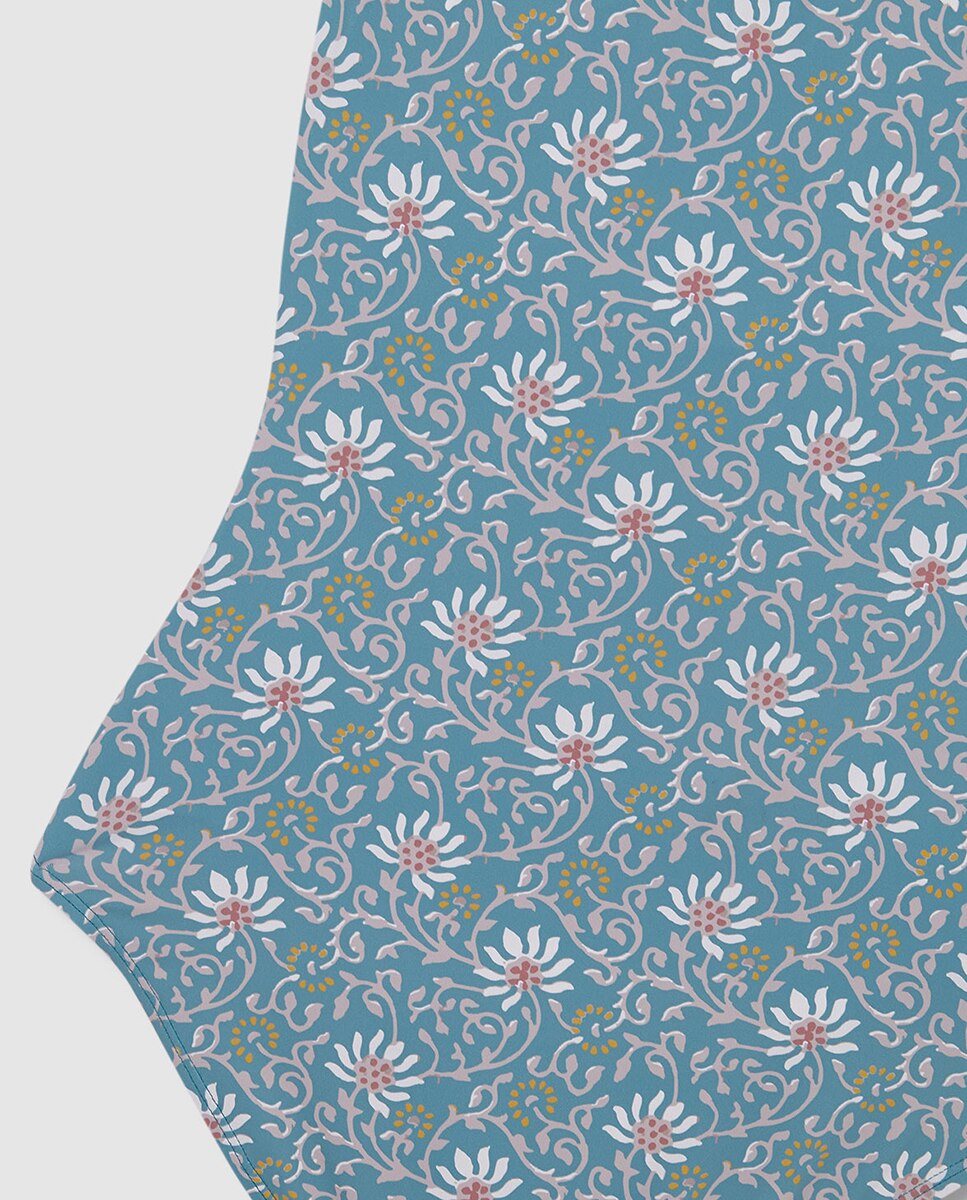 Fato de Banho com Estampado Floral Azul-4
