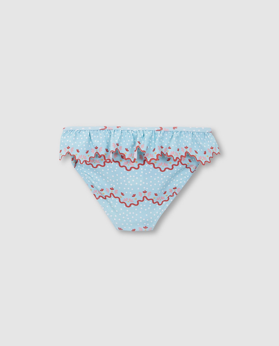 Cueca de Banho com Estampado de Ondas Gocco Azul-3
