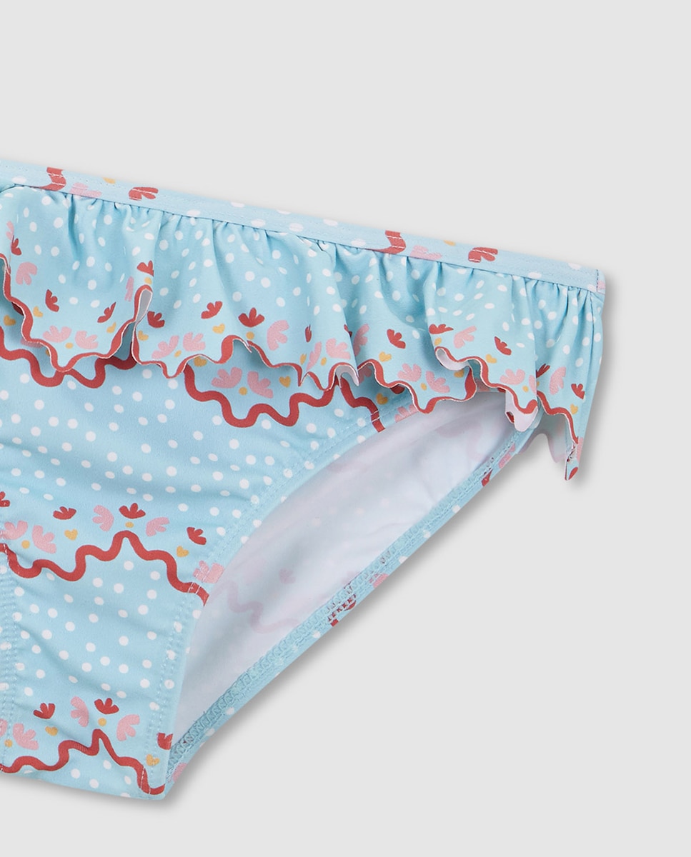 Cueca de Banho com Estampado de Ondas Gocco Azul-4