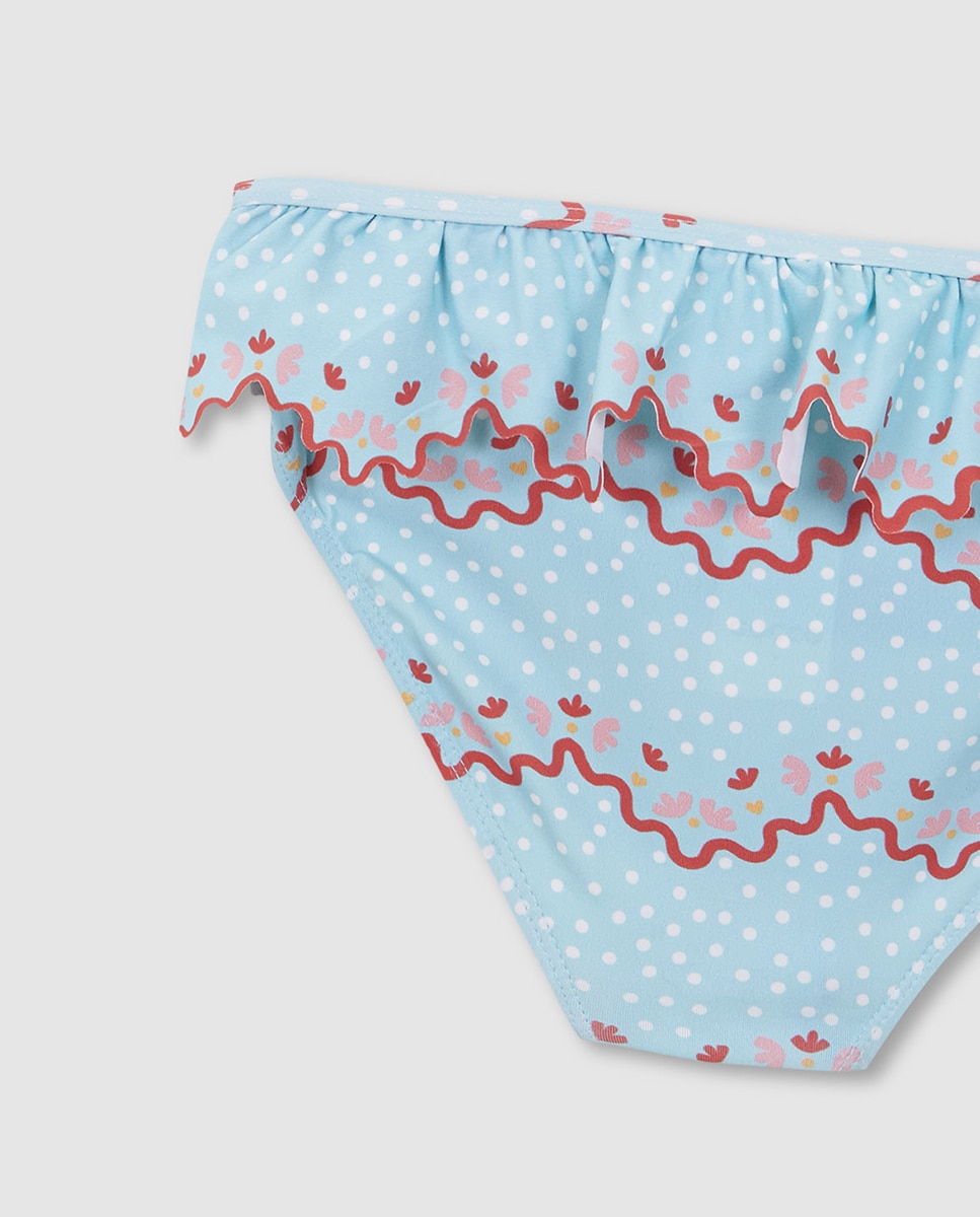Cueca de Banho com Estampado de Ondas Gocco Azul-5