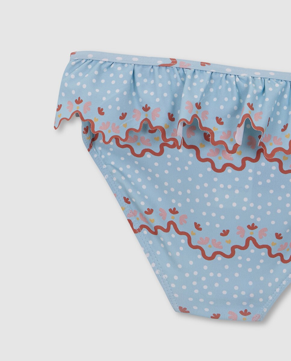 Cueca de Banho com Estampado de Ondas Gocco Azul-6
