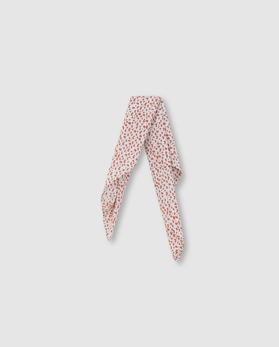 Echarpe com Estampado Animal Coral-4