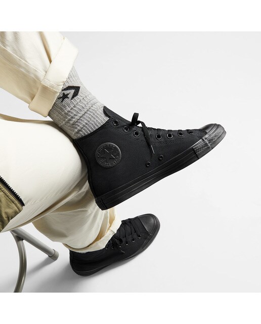 Sapatilhas altas casual unissexo Chuck Taylor All Star em lona Converse Preto-10
