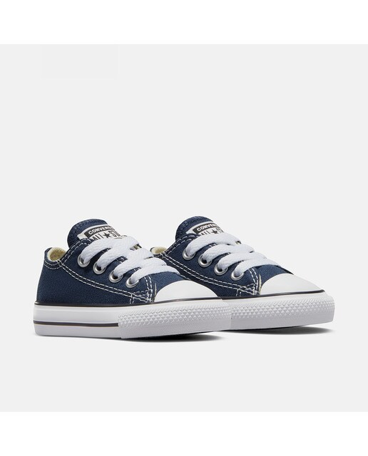 Sapatilhas casual baixas de bebé/criança Chuck Taylor All Star em lona Converse Azul-marinho-2