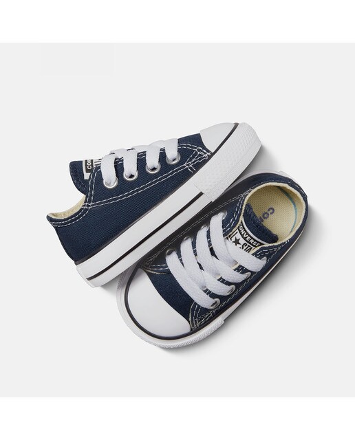 Sapatilhas casual baixas de bebé/criança Chuck Taylor All Star em lona Converse Azul-marinho-3