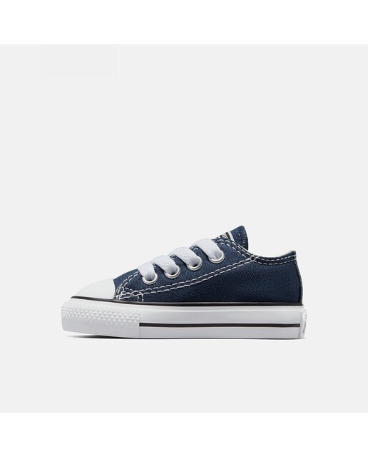 Sapatilhas casual baixas de bebé/criança Chuck Taylor All Star em lona Converse Azul-marinho-4