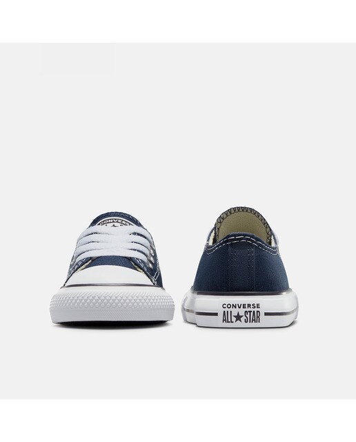 Sapatilhas casual baixas de bebé/criança Chuck Taylor All Star em lona Converse Azul-marinho-6