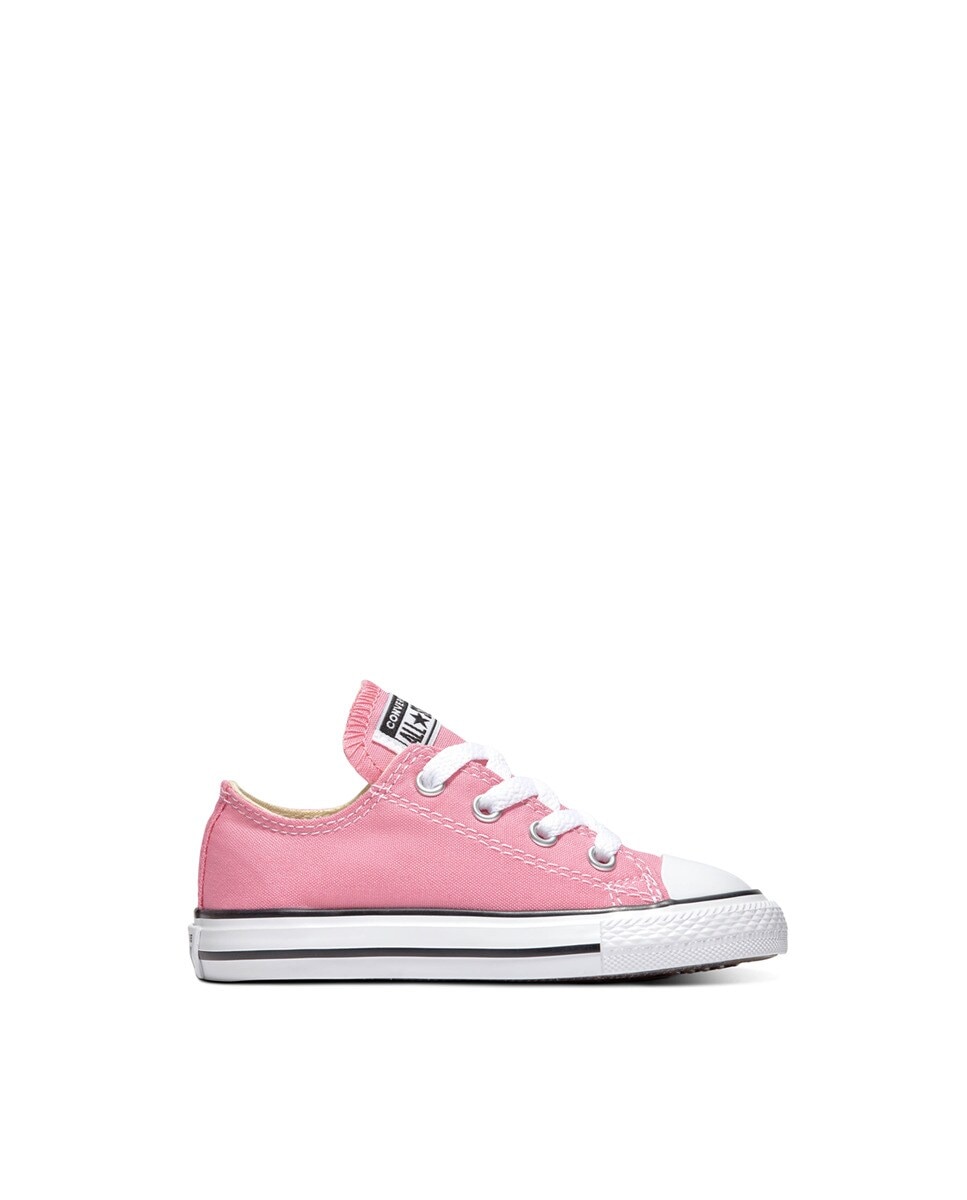 Sapatilhas casual baixas de bebé/criança Chuck Taylor All Star em lona Converse Rosa-1