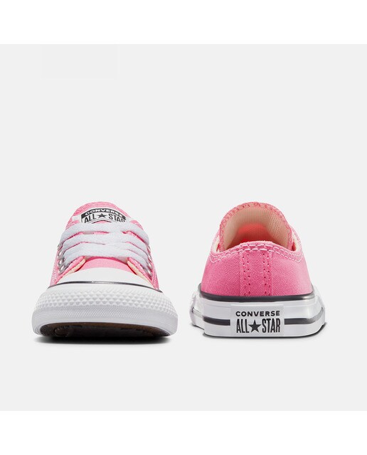 Sapatilhas casual baixas de bebé/criança Chuck Taylor All Star em lona Converse Rosa-6
