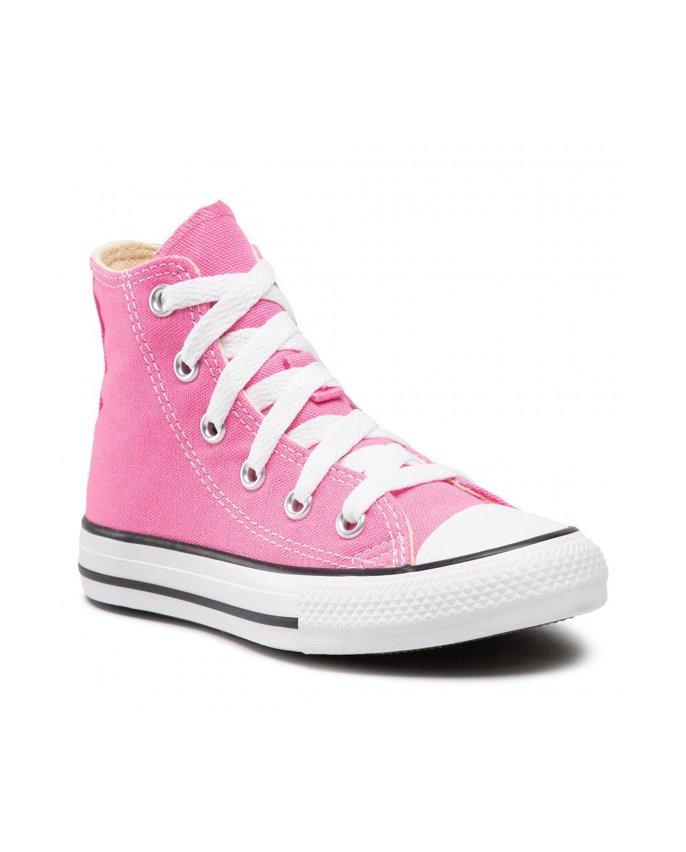 Sapatilhas altas casual de criança Chuck Taylor All Star em lona Converse Rosa-3