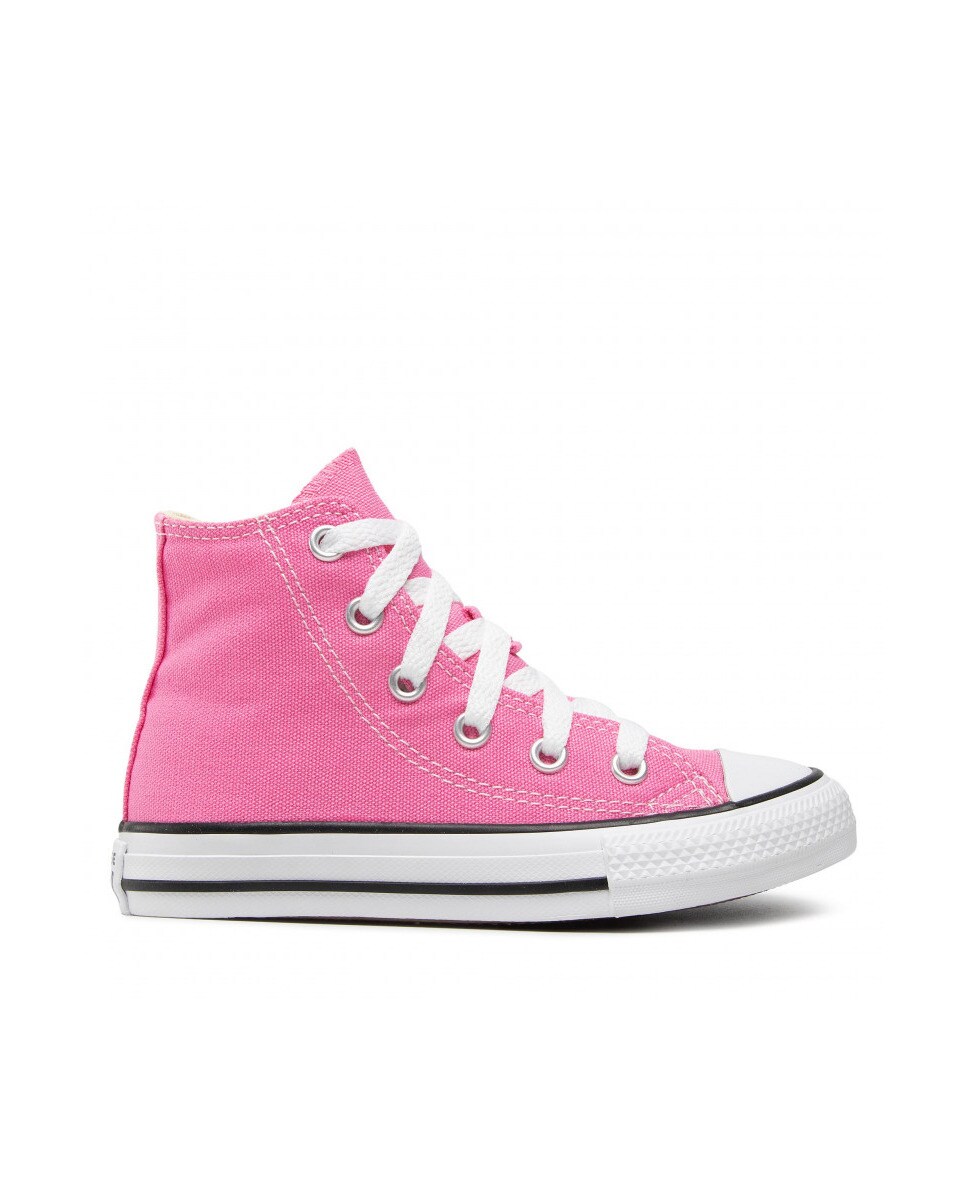 Sapatilhas altas casual de criança Chuck Taylor All Star em lona Converse Rosa-4