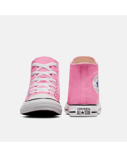 Sapatilhas altas casual de criança Chuck Taylor All Star em lona Converse Rosa-5