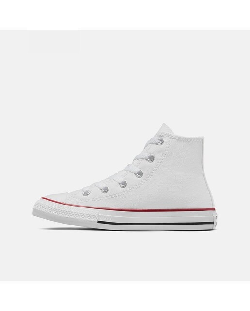 Sapatilhas altas casual de criança Chuck Taylor All Star em lona Converse Branco-4