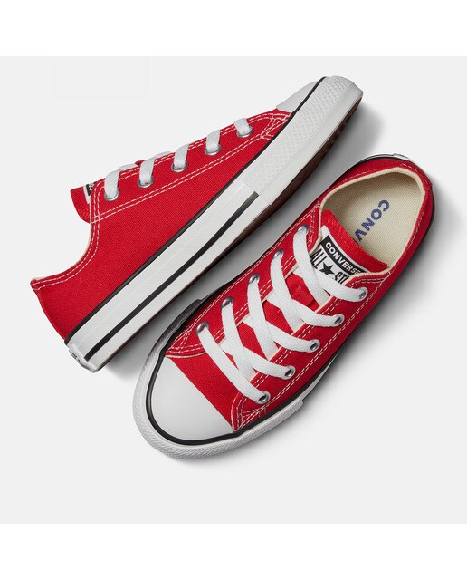 Sapatilhas casual baixas de criança Chuck Taylor All Star em lona Converse Vermelho-3