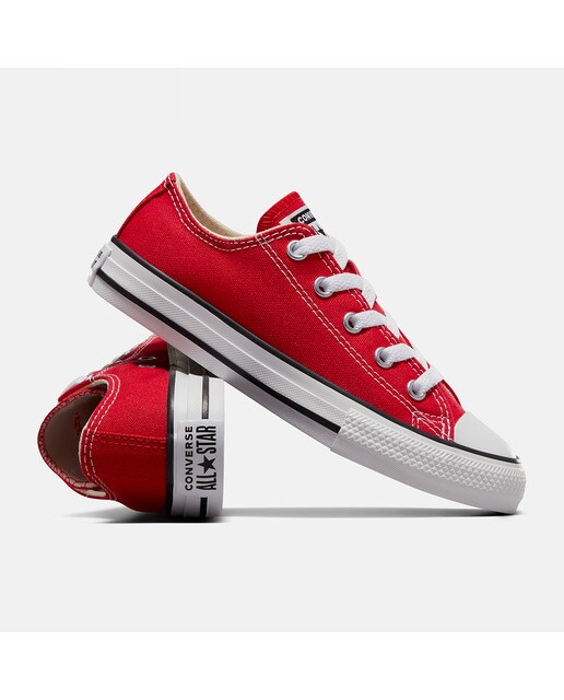 Sapatilhas casual baixas de criança Chuck Taylor All Star em lona Converse Vermelho-5